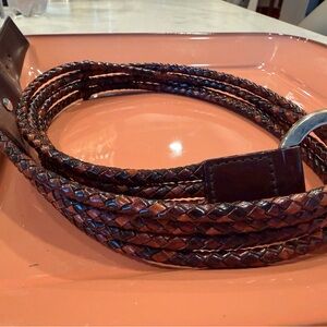 Ellen Tracy Two-Tone Braided Leather Belt